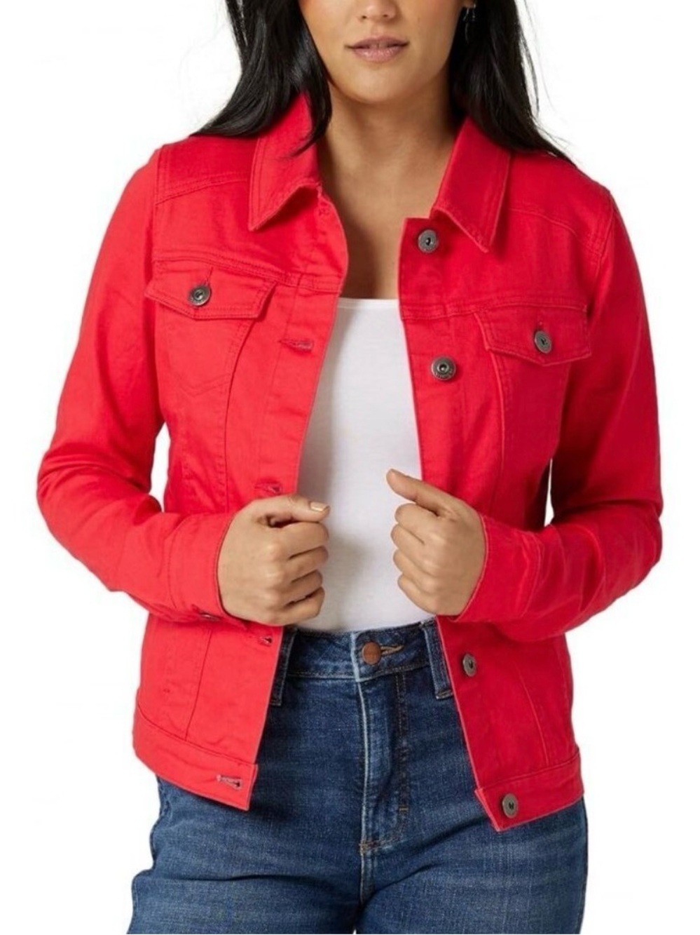 Levi's Red Stretch Denim Fitted Jacket